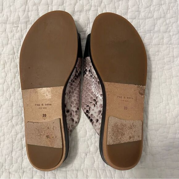 Rag&Bone Open-toe Snakeskin Leather Slide Sandals Sz-9/39 - Picture 7 of 7
